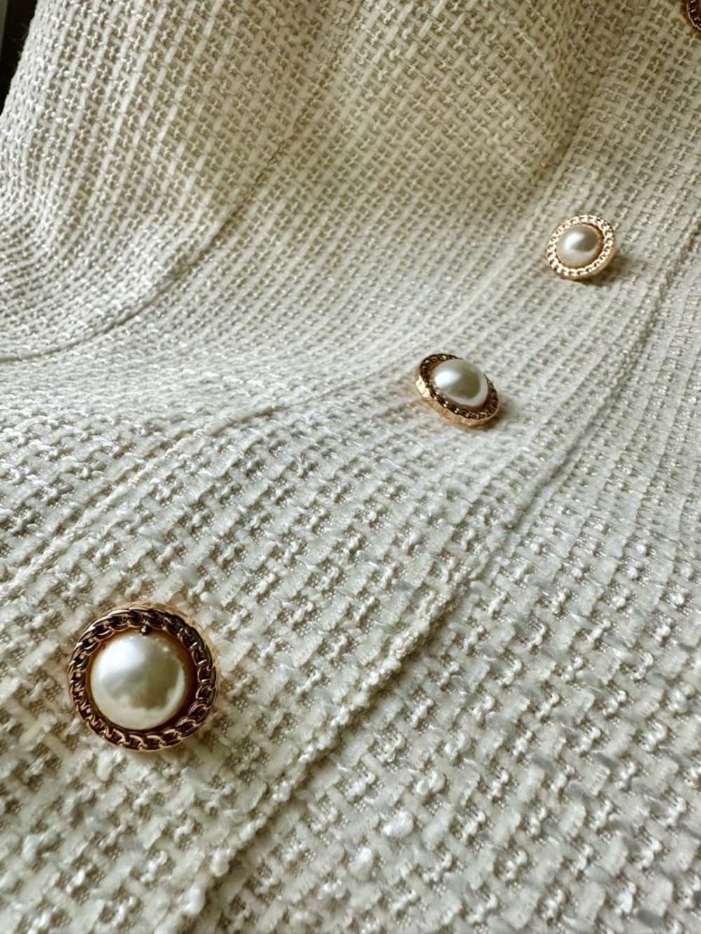 Showpo Cream Button-Front Pleated Mini Dress - Picture 7 of 8